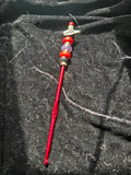 Red Beaded Crochet Hook 4mm With Bat Charm