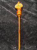 Orange Beaded Crochet Hook 3mm With Pumpkin Charm