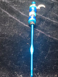 Blue Beaded Crochet Hook 4mm With Moon Charm
