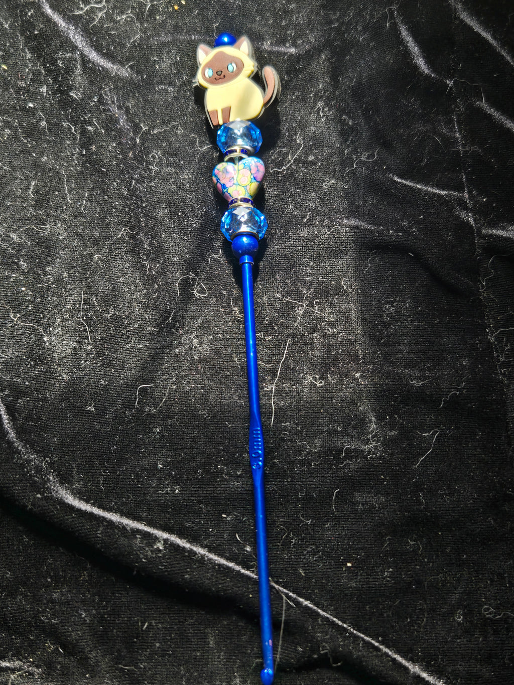 Cat Heart Blue Crochet Hook 3mm