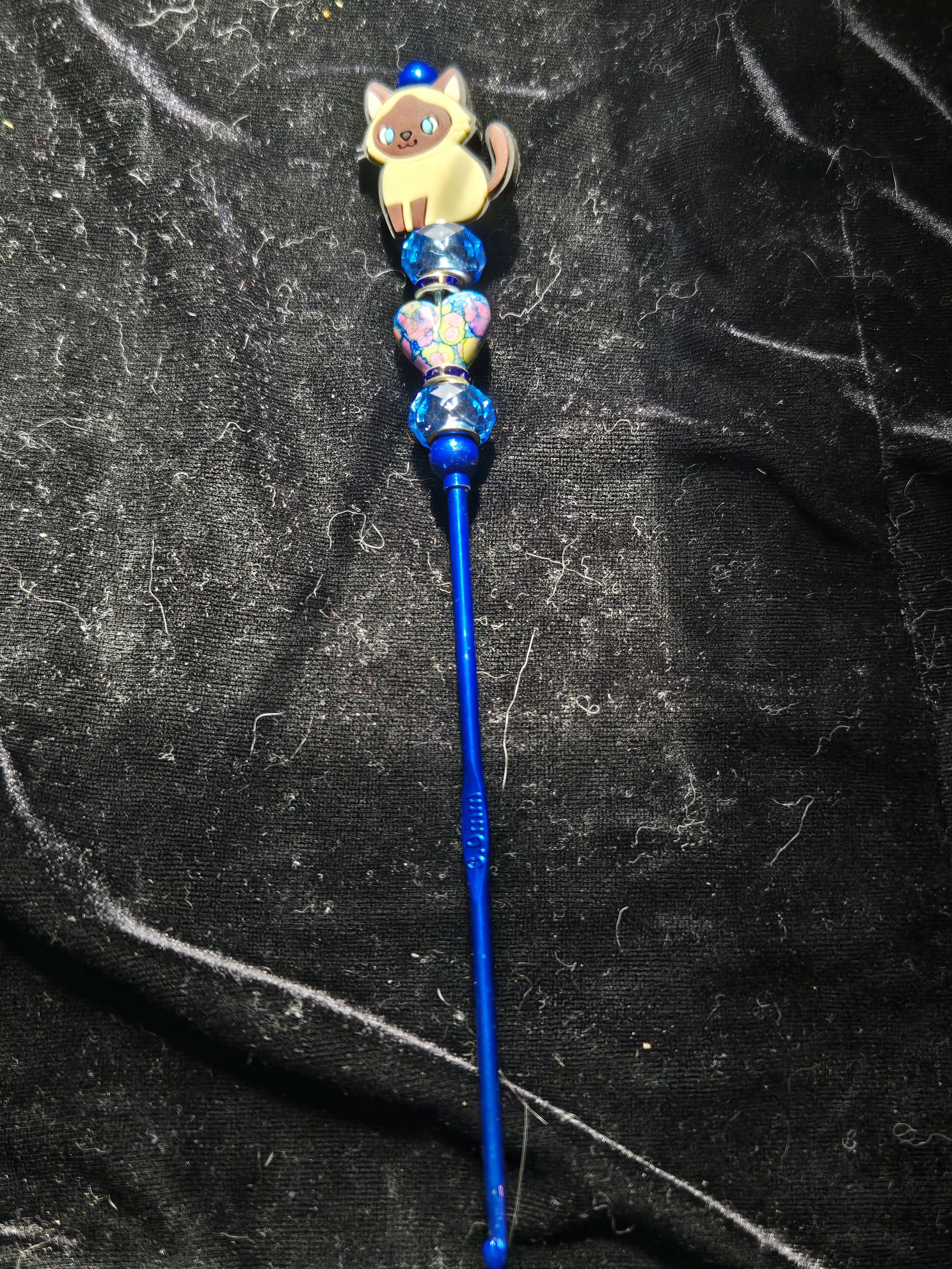 Cat Heart Blue Crochet Hook 3mm